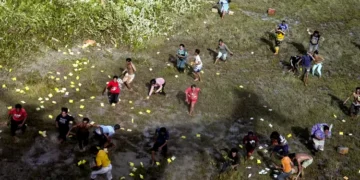 A viral video depicting North Sumatra Governor Muhammad Bobby Afif Nasution, accompanied by military personnel (TNI, or Indonesian National Armed Forces), airdropping food packages