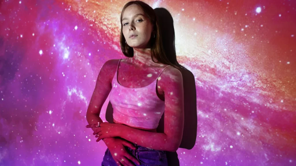 Woman with universe capricorn