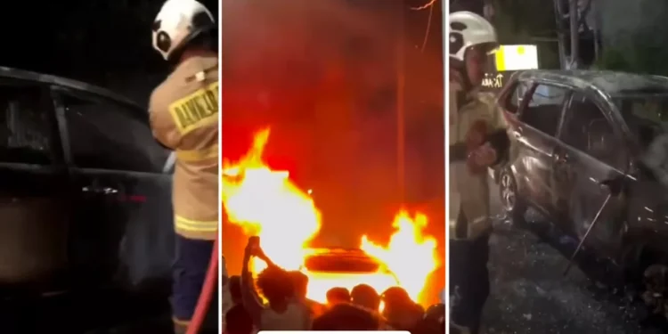 Car Fire on Petitenget Road Raises Safety Concerns During Bali’s Holiday Rush 25 Dec 2025