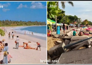 Before and After Photo Kuta beach Abrasion