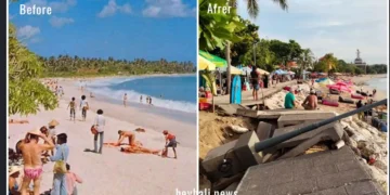 Before and After Photo Kuta beach Abrasion