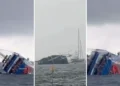 Caught on Video: Powerful Storm Sinks Pinisi at Serangan Harbor, All 13 Onboard Escape