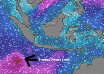 Tropical Cyclone Grant Forms in Indian Ocean, Prompts Caution for Southern Indonesian Waters
