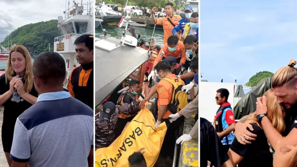 Grieving Family of Valencia Coach Appeals for Privacy as Komodo Search Continues 38 A collage photo of the Valencia coach's wife who was seen crying hysterically when she found out that her daughter's body had been found.