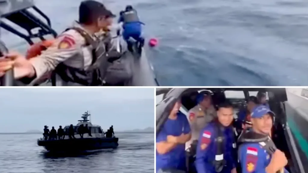 Video screenshot of the joint team continuing to search for the remaining 3 victims amidst bad weather