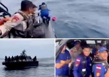 Video screenshot of the joint team continuing to search for the remaining 3 victims amidst bad weather