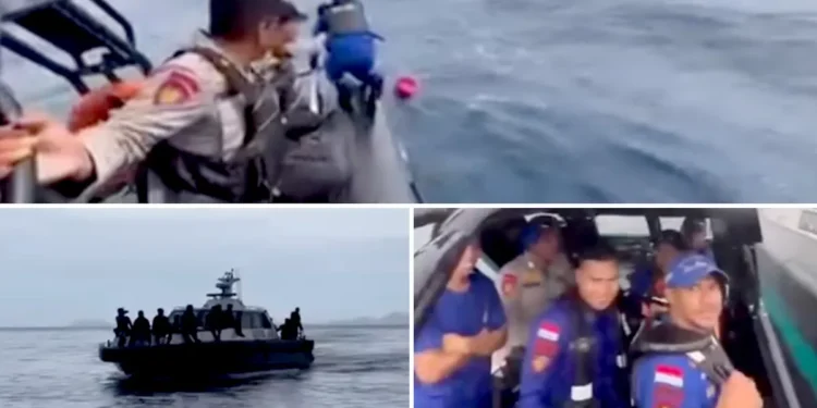 Video screenshot of the joint team continuing to search for the remaining 3 victims amidst bad weather