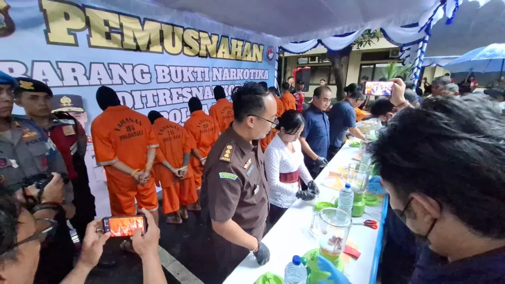 Destruction of narcotics evidence by Bali Police