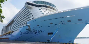Cruise Ship Ovation of the Seas Docks in Bali