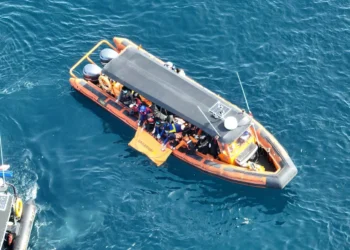 Drone photo of the process of finding the body of the Valencia coach in Padar waters, January 4, 2026