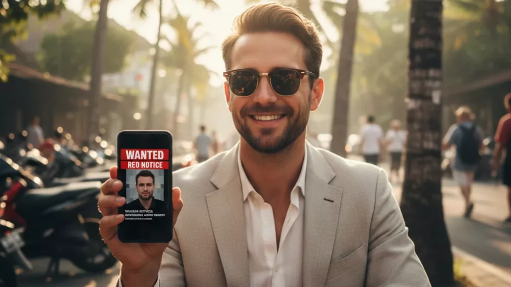 After Fugitive Arrests, Bali Police Urge Public Vigilance Against 'Sweet-Talking' Foreigners 2 Illustration of a handsome and stylishly dressed Caucasian man in Bali, who turns out to be an Interpol fugitive (Photo created by AI)