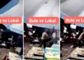A screenshot of a viral video of a foreign national beating a local Balinese resident (Heybali / Ist)