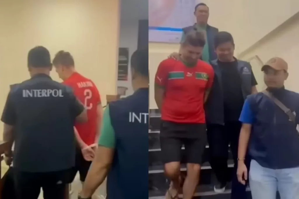 ARREST: A joint team from the Indonesian National Police's International Relations Division (Divhubinter) arrested Zuleam Costinel Cosmin, 33, in Bali.