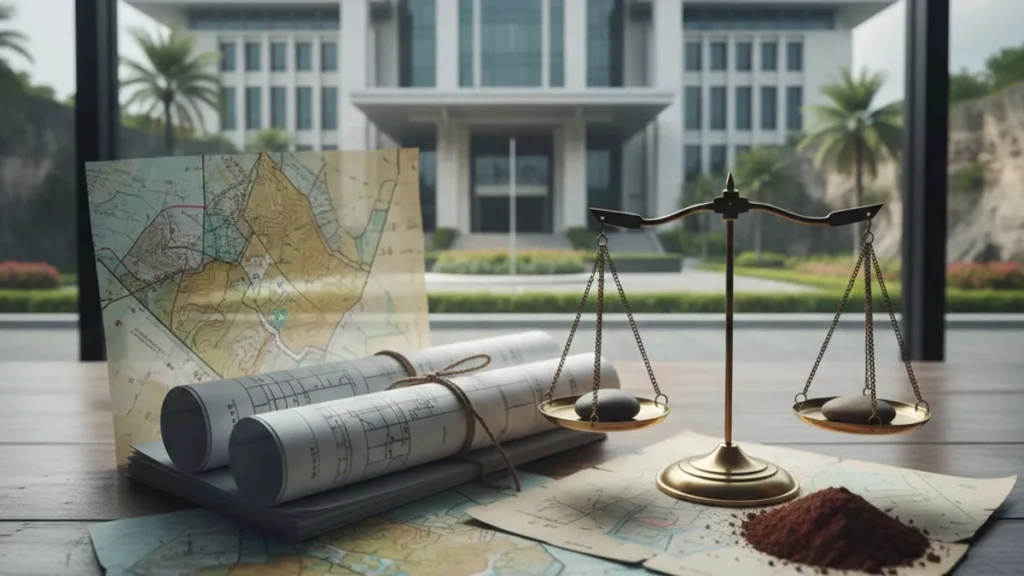 Bali's Land Authority Chief Fights Criminal Charges in Court. Expats and Investors Are Watching Closely. 40 Photo illustration of Land Case in Bali