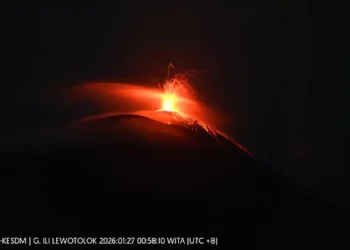Ile Lewotolok Volcano Erupts 38 Times in Six Hours, Spewing Molten Lava and Ash 38 Photo: Mount Ile Lewotolok in Lembata Regency, East Nusa Tenggara (NTT), erupted 38 times this morning, Tuesday (January 27, 2026), from 12:00 AM to 6:00 AM WITA. (PVMBG)