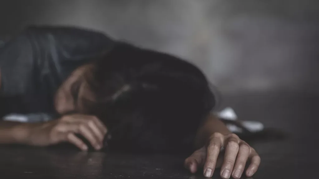 Illustration of a Photo of a Person Committing Suicide