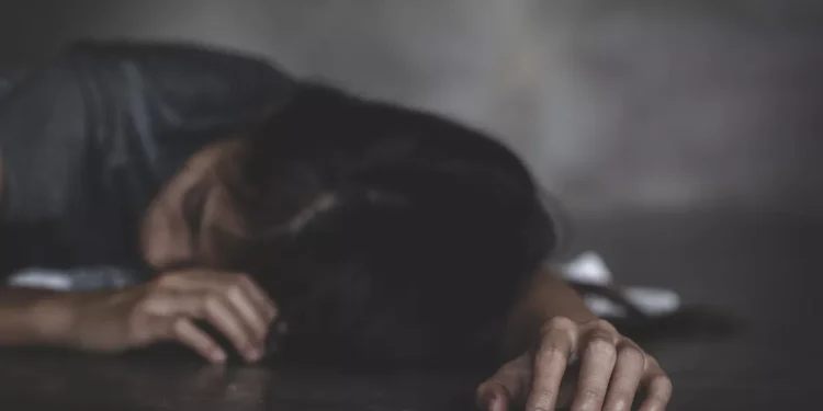 Illustration of a Photo of a Person Committing Suicide