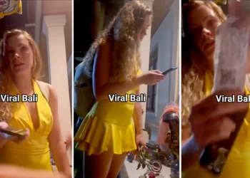 Screenshot of a viral video on social media in Bali. A dispute between a host and a guest over additional credit card charges for room rentals.