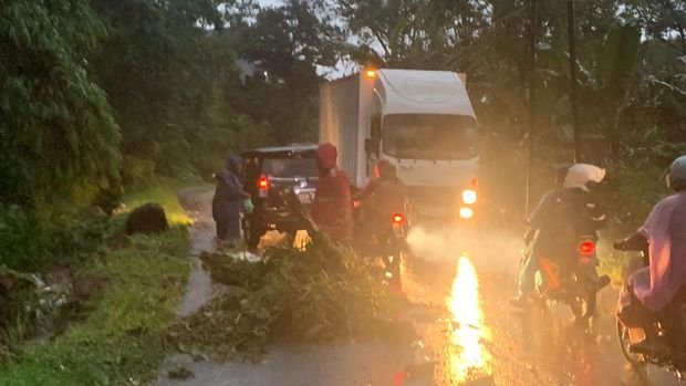 penanganan tanah longsor dan pohon tumbang di jalur antosari seririt di desa sanda kecamatan pupuan tabanan yang sempat tertut 1768529913673 169