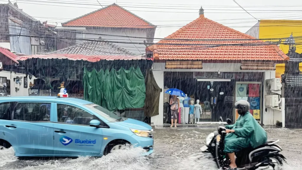 "Not in July": Flooding in Sanur Prompts Tourist Rethink and Local Strain 2 Photo: Water pools on Jalan Danau Tamblingan, Sanur (January 8, 2026)