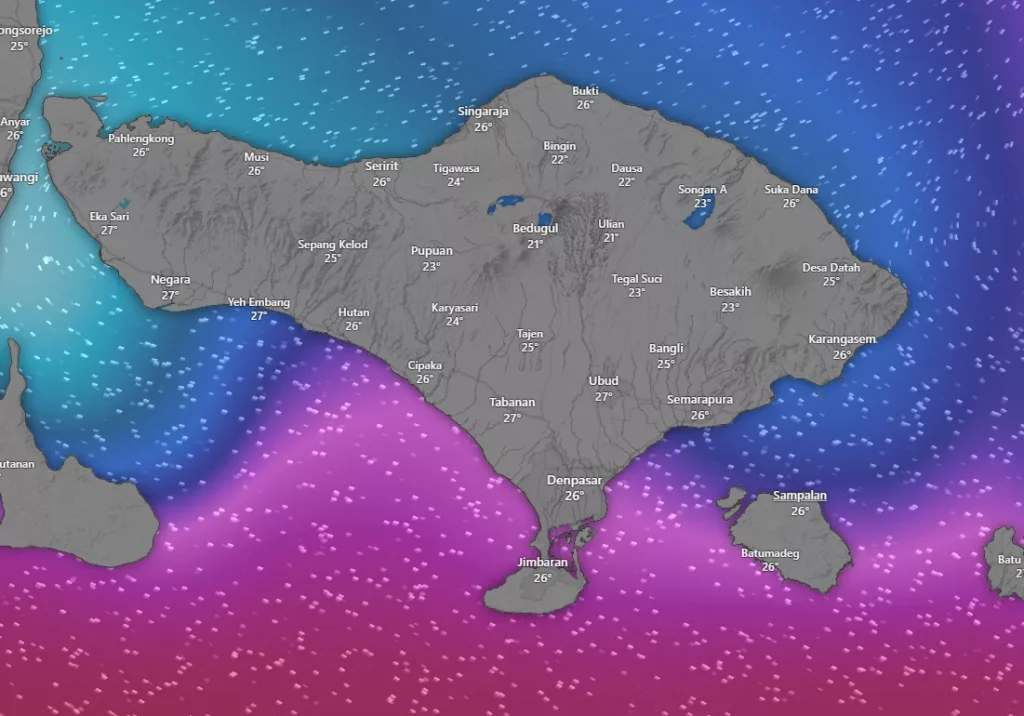 Weather Agency Issues High Alert for Heavy Rain and Winds Across Java, Bali, and Eastern Islands 38 Bali Map Weather January 22, 2026
