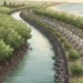 Why a New Mangrove Road in Sidakarya Is Meant for Worship, Not Industry 47 Illustration of a prayer path along the coast of Sidakarya, South Denpasar, designed alongside a mangrove area and river channel. (Created by AI)