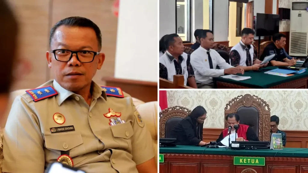 The Unshaken Man: A Lesson in Composure from Bali's Quiet Storm 38 Collage Photo, I Made Daging who is the Head of Bali Land Affairs, the Judge who led the Pretrial hearing and the Legal Team, Bali, January 23, 2026 (Hey Bali)