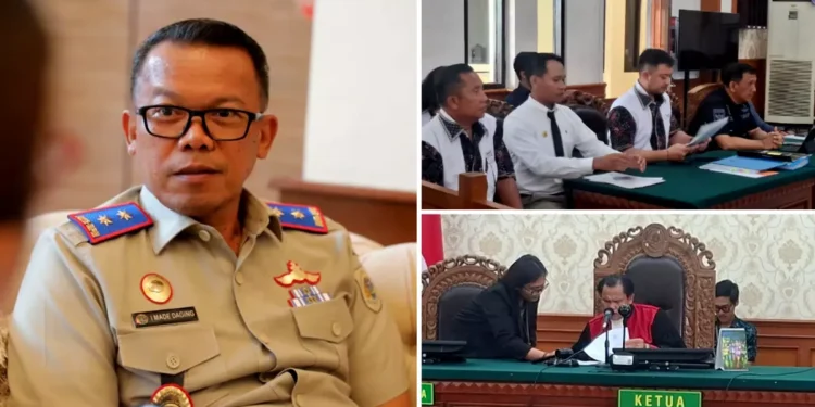 Police Absence Delays Pre-Trial Hearing in Bali Land Agency Investigation 37 Collage Photo, I Made Daging who is the Head of Bali Land Affairs, the Judge who led the Pretrial hearing and the Legal Team, Bali, January 23, 2026 (Hey Bali)