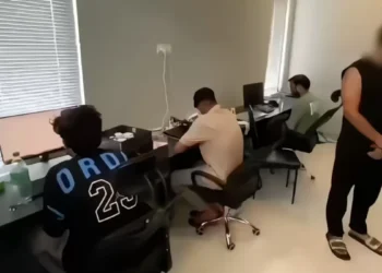 Photo of the arrest of 35 Indian citizens in Bali who were involved in online gambling