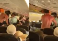 Russian tourist nearly naked on AirAsia flight (Screenshot)