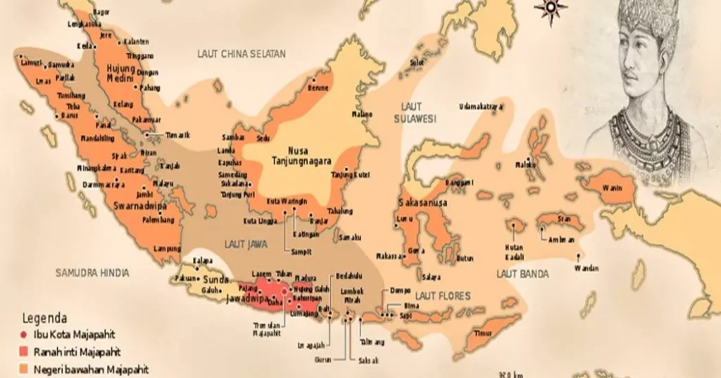 Photo of a map of Indonesia based on the territory of Majapahit in ancient times (ist)