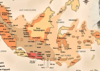 Photo of a map of Indonesia based on the territory of Majapahit in ancient times (ist)