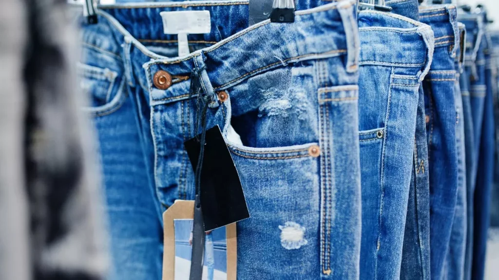 How to Remove Ink Stains from Jeans—A Simple Method That Actually Works (Even in Bali’s Humid Climate) 40 Illustration of jeans from the factory on display in a shop
