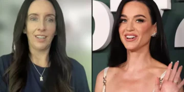 Sydney fashion designer Katie Jane Taylor (left) and US pop superstar Katy Perry. Source: SBS, AAP, AAP / Michael Nigro / CraSH/ImageSPACE