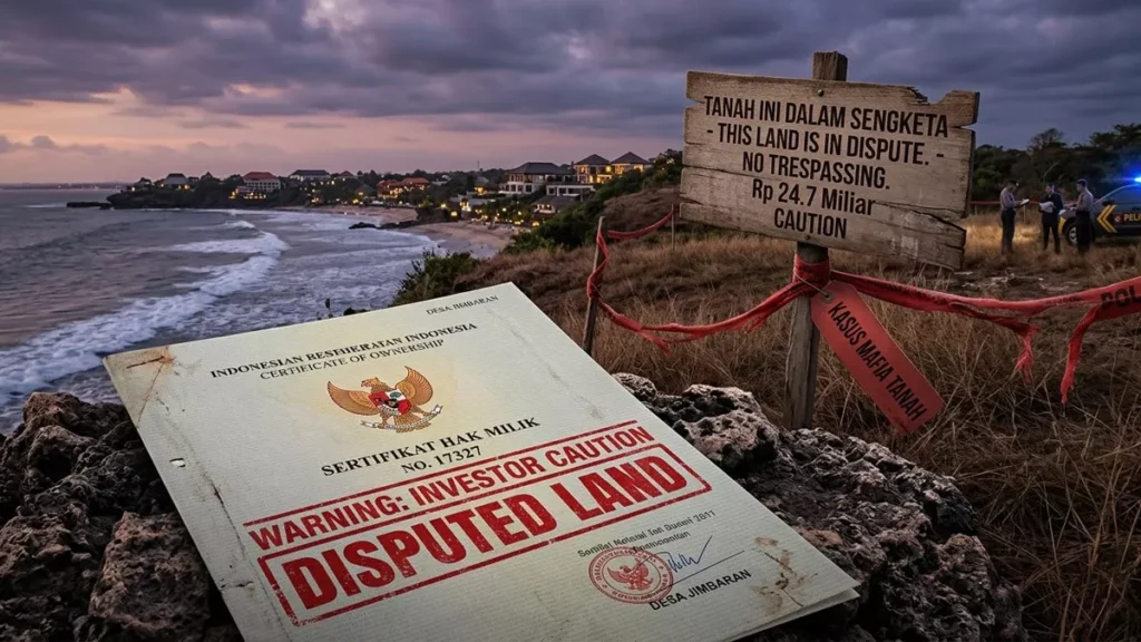 Illustration of a Land Mafia in Jimbaran Who Damaged a Female Investor from Jakarta to the tune of 24 Million Rupiah (Photo by AI)