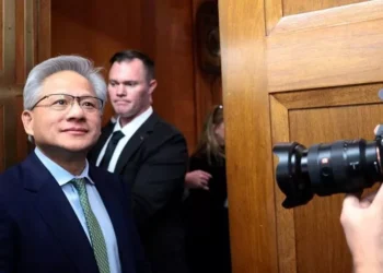 Photo: Nvidia Founder and CEO Jensen Huang arrives for a meeting with the Senate Banking Committee on Capitol Hill in Washington, D.C., U.S., December 3, 2025. (REUTERS/Evelyn Hockstein)