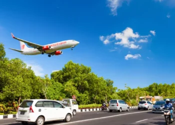 When the Sky Closes, Bali Feels It: Inside the Island’s Fragile Dependence on a Turbulent World 38 Photo of a Plane Landing at I Gusti Ngurah Rai International Airport, Bali(Hey Bali)