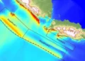 Photo: A segment of the megathrust zone in southern Java and Sumatra. (Doc. Journal "On the potential for megathrust earthquakes and tsunamis off the southern coast of West Java and southeast Sumatra, Indonesia")