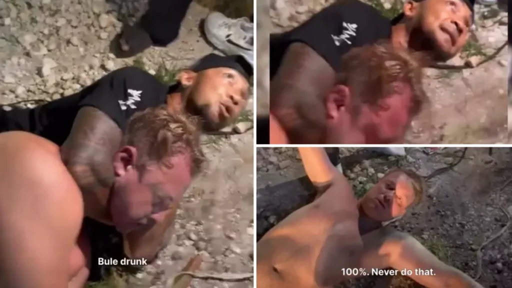 A screenshot of a video of a female police officer holding a suspected drunk foreigner in the Uluwatu area of ​​Pecatu, South Kuta, Badung, Bali, has gone viral on social media.