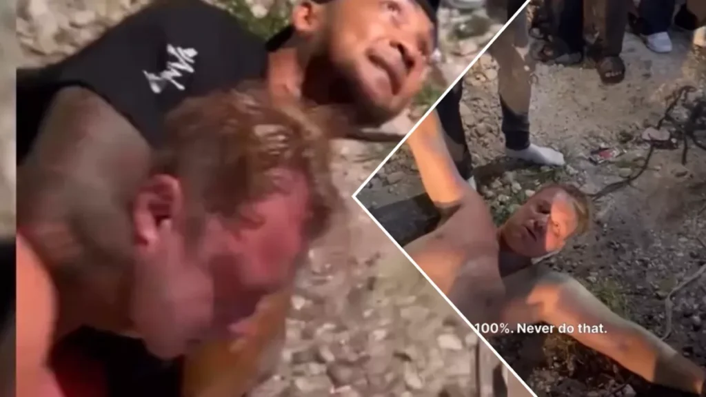 Screenshot of a viral video of a man in Bali accusing a foreigner of being drunk and disturbing security.