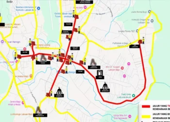 Traffic Engineering Map for Good Friday Security in Labuan Bajo (West Manggarai Police Document)