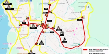 Traffic Engineering Map for Good Friday Security in Labuan Bajo (West Manggarai Police Document)