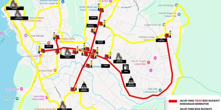 Traffic Engineering Map for Good Friday Security in Labuan Bajo (West Manggarai Police Document)