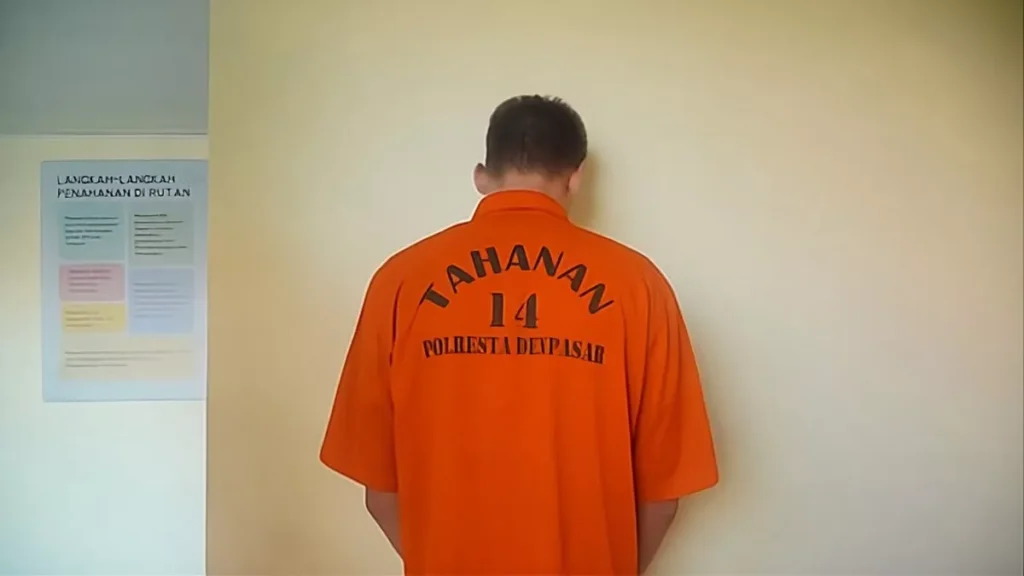 Photo: HS, a Belarusian citizen arrested by the Denpasar Police Narcotics Unit with marijuana and cocaine as evidence. (Doc. Denpasar Police)