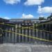 The entrance to Delona Vista on Jalan Taman Pancing, Pemogan, Denpasar, Bali, was seen cordoned off with police tape on Thursday (April 2, 2026).