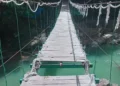 The condition of the suspension bridge at Cunca Wulang Waterfall, West Manggarai, East Nusa Tenggara, Sunday (May 24, 2026). (Photo: Maumere Basarnas Doc.)