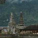 Illustration of Temples and Tall Buildings in Bali