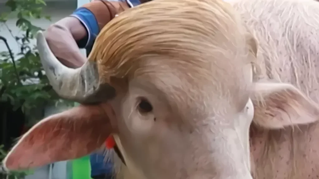 An Albino Buffalo in Bangladesh Looks Like Donald Trump. Thousands Are Flocking to See It. 38 A blonde buffalo resembling Donald Trump has become a celebrity ahead of Eid al-Adha. (Photo: AFP)