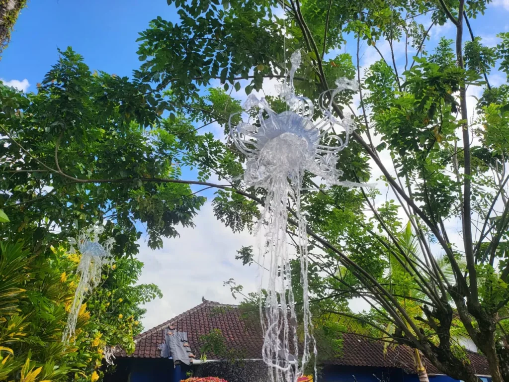 The Plastic Jellyfish of Gang Bintang: How Eight Artists in Ubud Are Trying to Save Your Dinner 41
Flying jellyfish made of plastic are something very interesting to enjoy and have meaning in them.