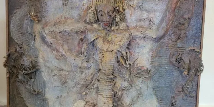 One of the paintings by I Made Jodog which is made from various types of waste and produces an extraordinary work (Hey Bali News)